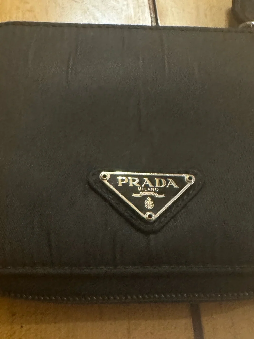 Prada Black Nylon Zip Wallet with COA